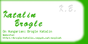 katalin brogle business card